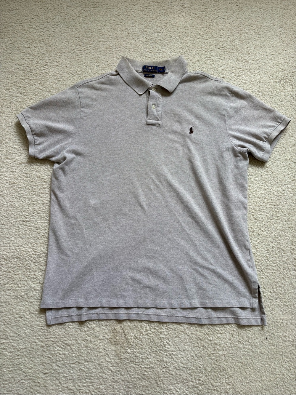 Polo Ralph Lauren heather grey short sleeve polo shirt black logo sz XXL preppy
